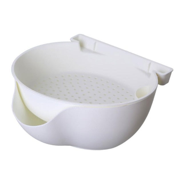 Kitchen Organizer Drain Basket Double Layer Plastic