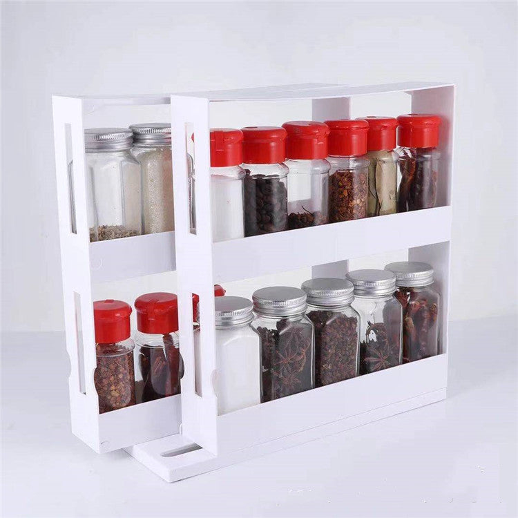 Kitchen Spice Organizer Rack Double Rotating Storage