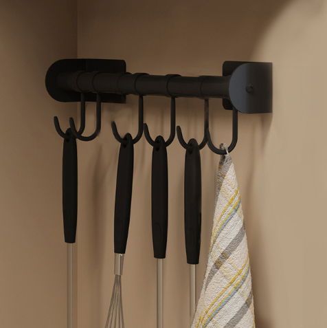 Black Kitchen Organizer: Dish Drain Rack Corner Shelf