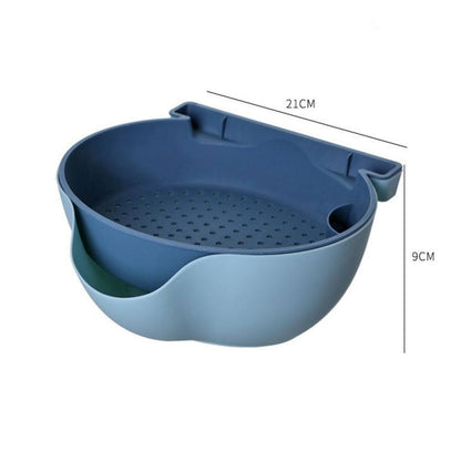 Kitchen Organizer Drain Basket Double Layer Plastic