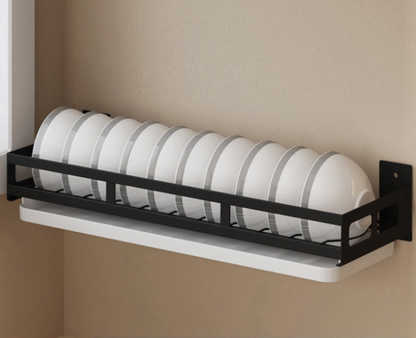 Black Kitchen Organizer: Dish Drain Rack Corner Shelf