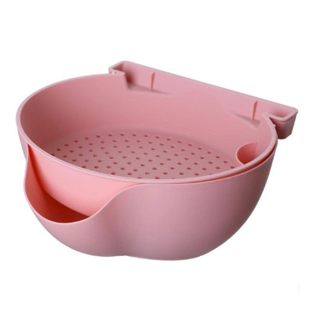 Kitchen Organizer Drain Basket Double Layer Plastic