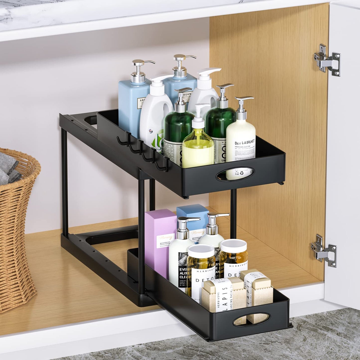 Dual Sliding Cabinet Under Sink Organizer