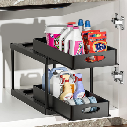 Dual Sliding Cabinet Under Sink Organizer